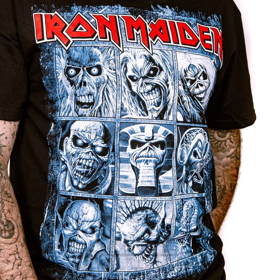 Official Iron Maiden 9 Eddies T Shirt (Black)