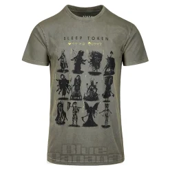 Official Sleep Token Stone Wash Grid T-Shirt (Green)