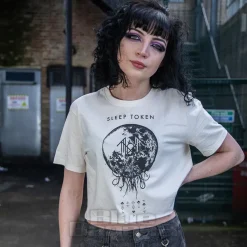 Official Sleep Token Take Me Back Crop T Shirt (White)