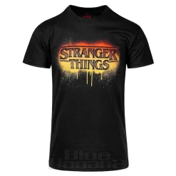Official Stranger Things Spray Paint Hellfire T-Shirt (Black)