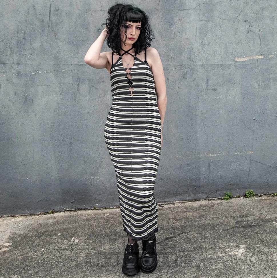 Ragged Priest Fever Dress (Charcoal)