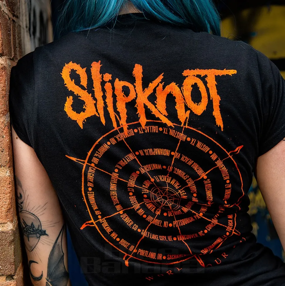 Slipknot Wheel Ladies T Shirt (Black)
