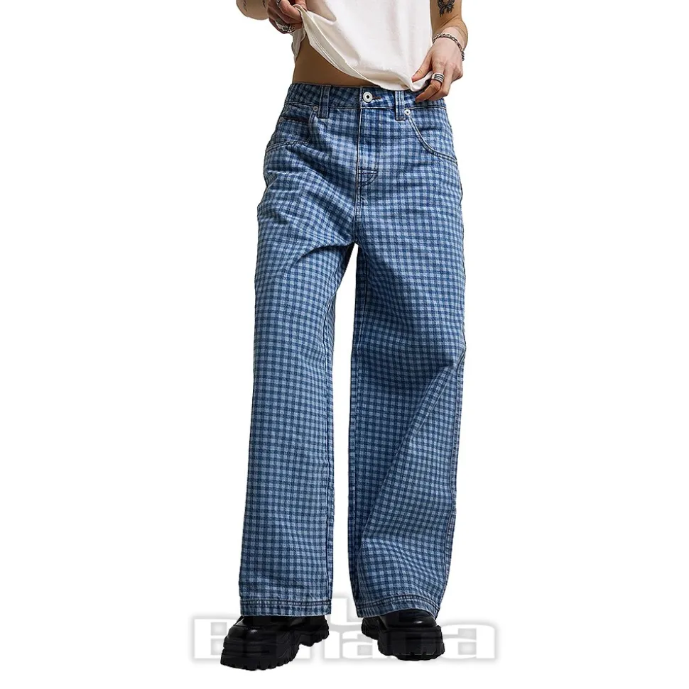 The Ragged Priest Gingham Jeans (Blue)