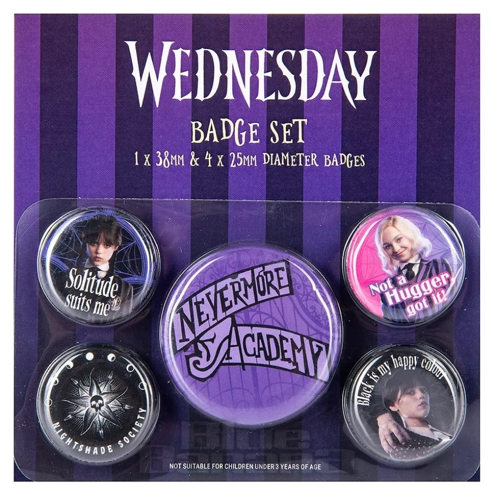 Wednesday Addams Assorted Badges Pack (Multicoloured)